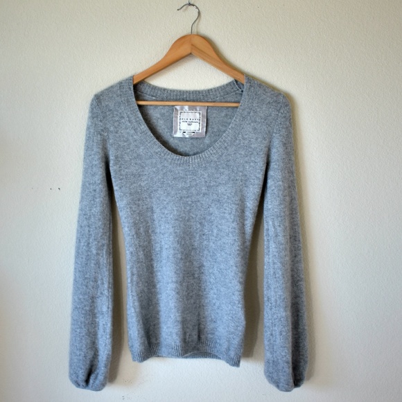 100% Cashmere Gray Sweater Size XS - Picture 4 of 6